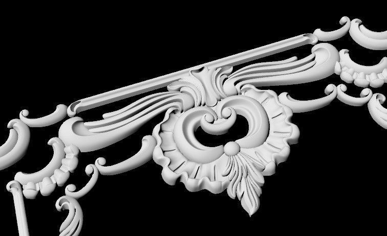 Central decor ornament for furniture 3D model_4