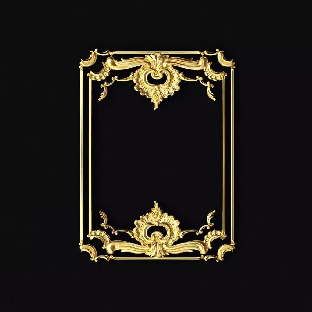 Central decor ornament for furniture 3D model_0