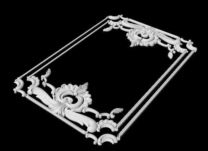 Central decor ornament for furniture 3D model_2