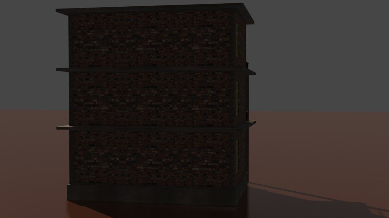 city house low poly  Low-poly 3D model_4