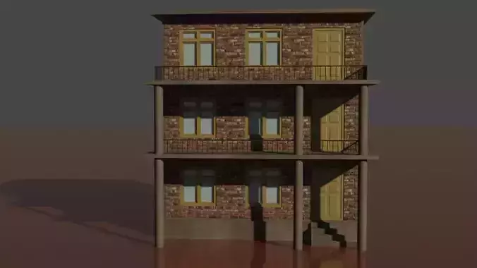 city house low poly 