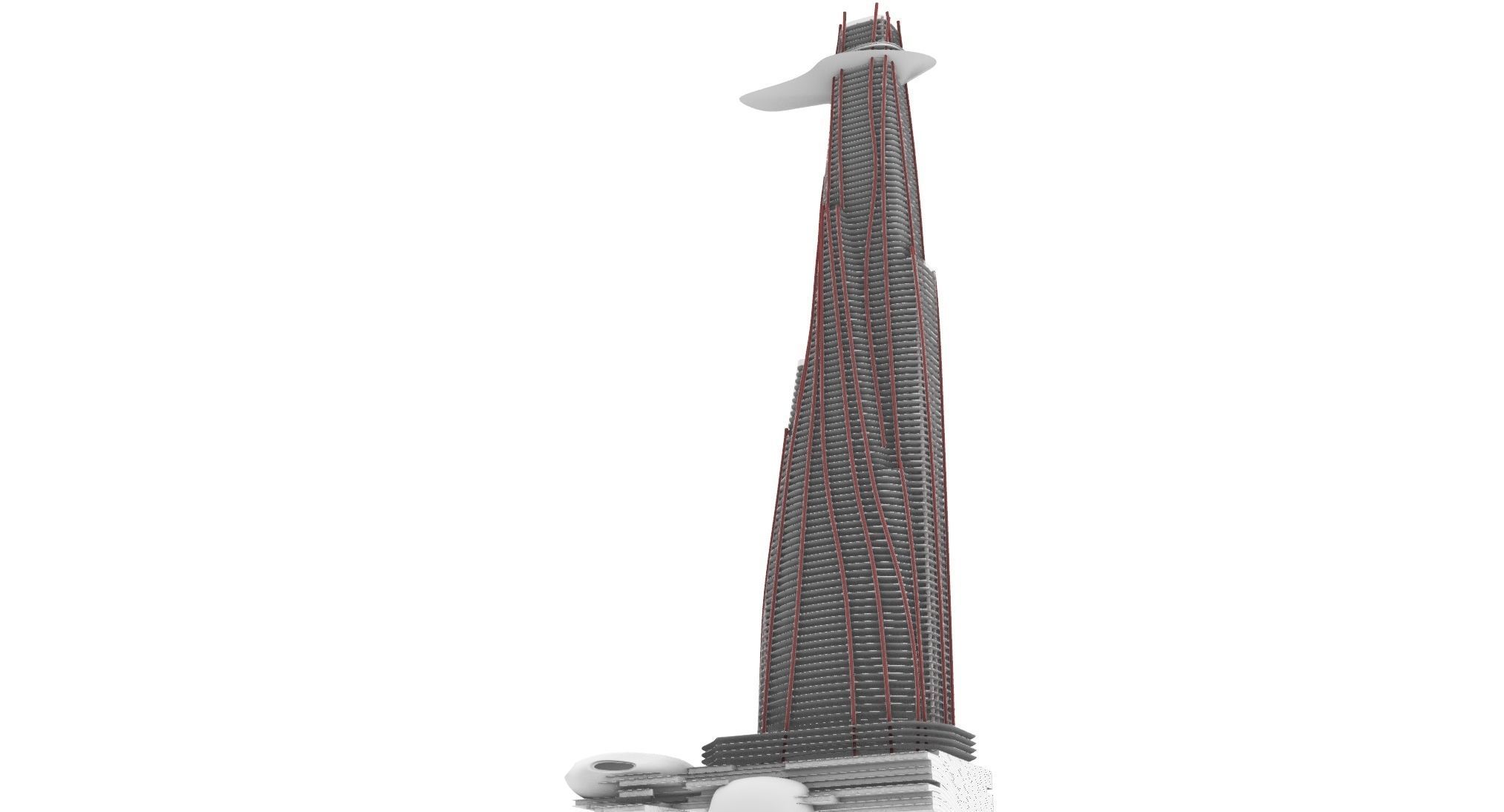 Urban Tree Skyscrapers 3D model_9