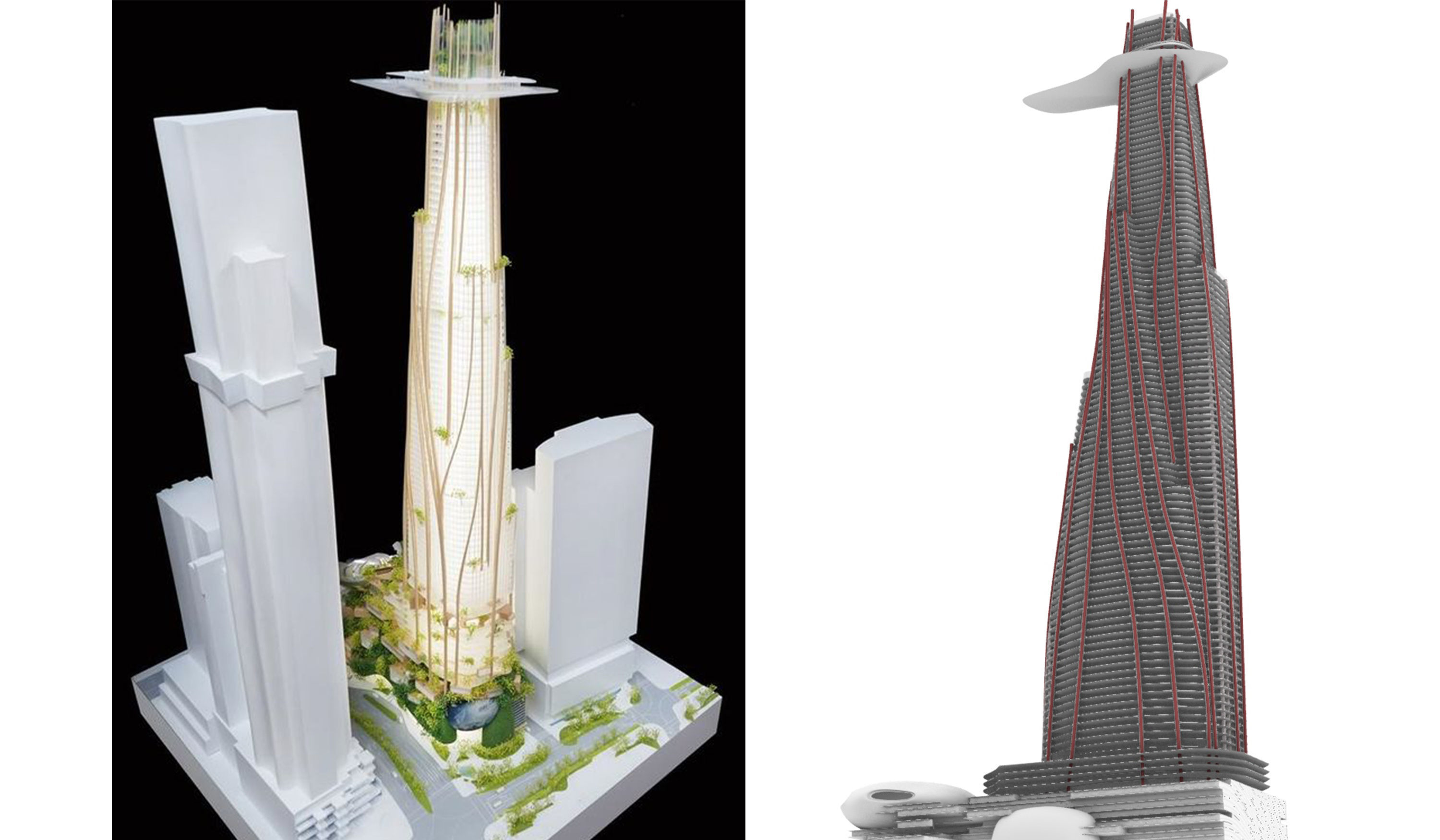 Urban Tree Skyscrapers 3D model_2