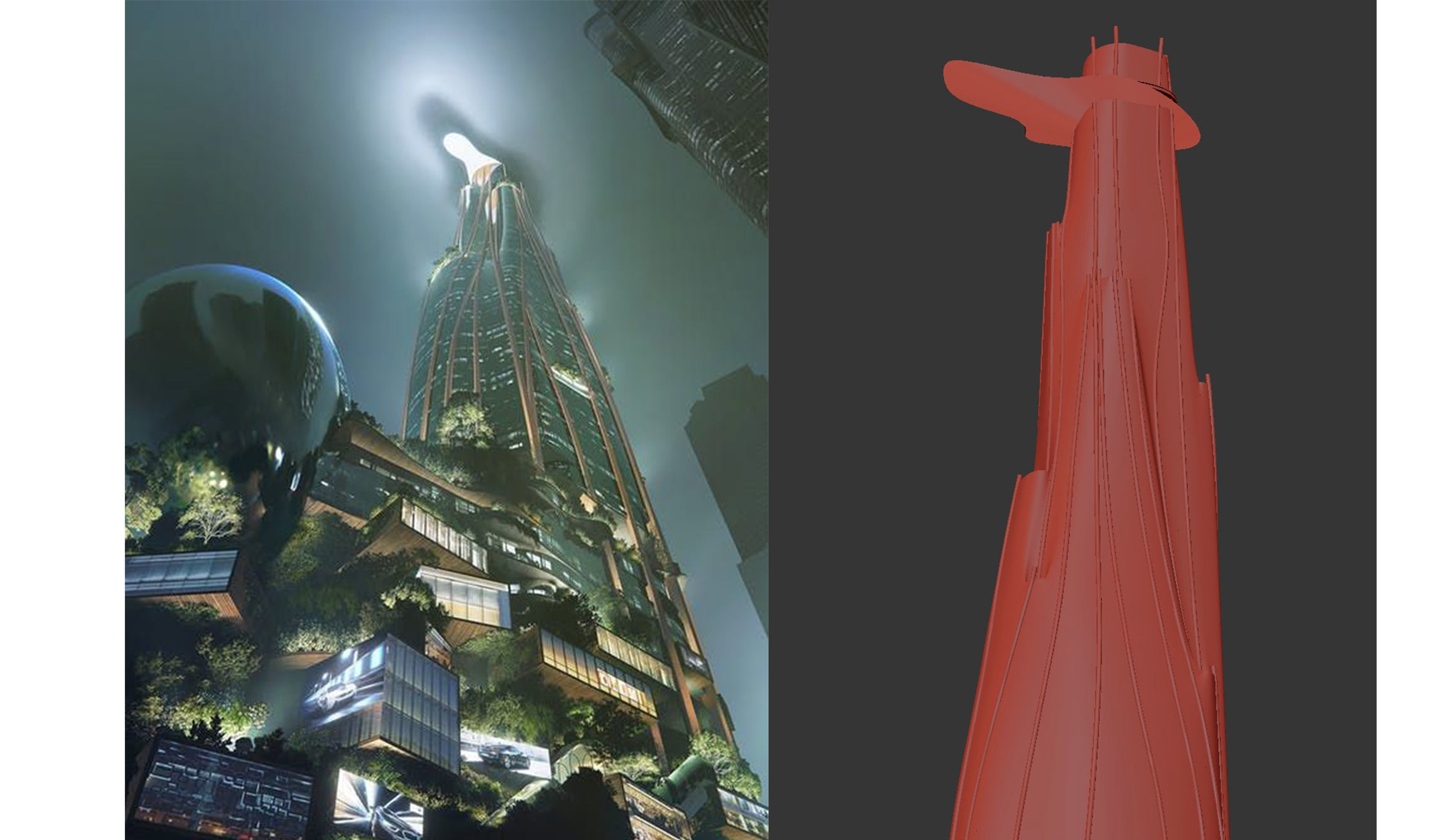 Urban Tree Skyscrapers 3D model_3