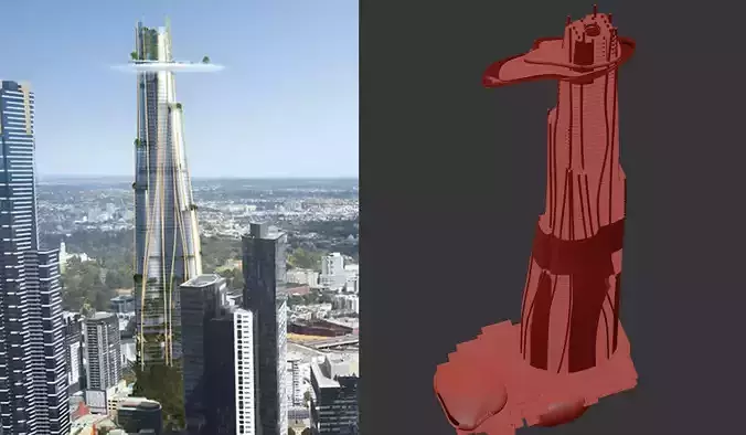 Urban Tree Skyscrapers 3D model