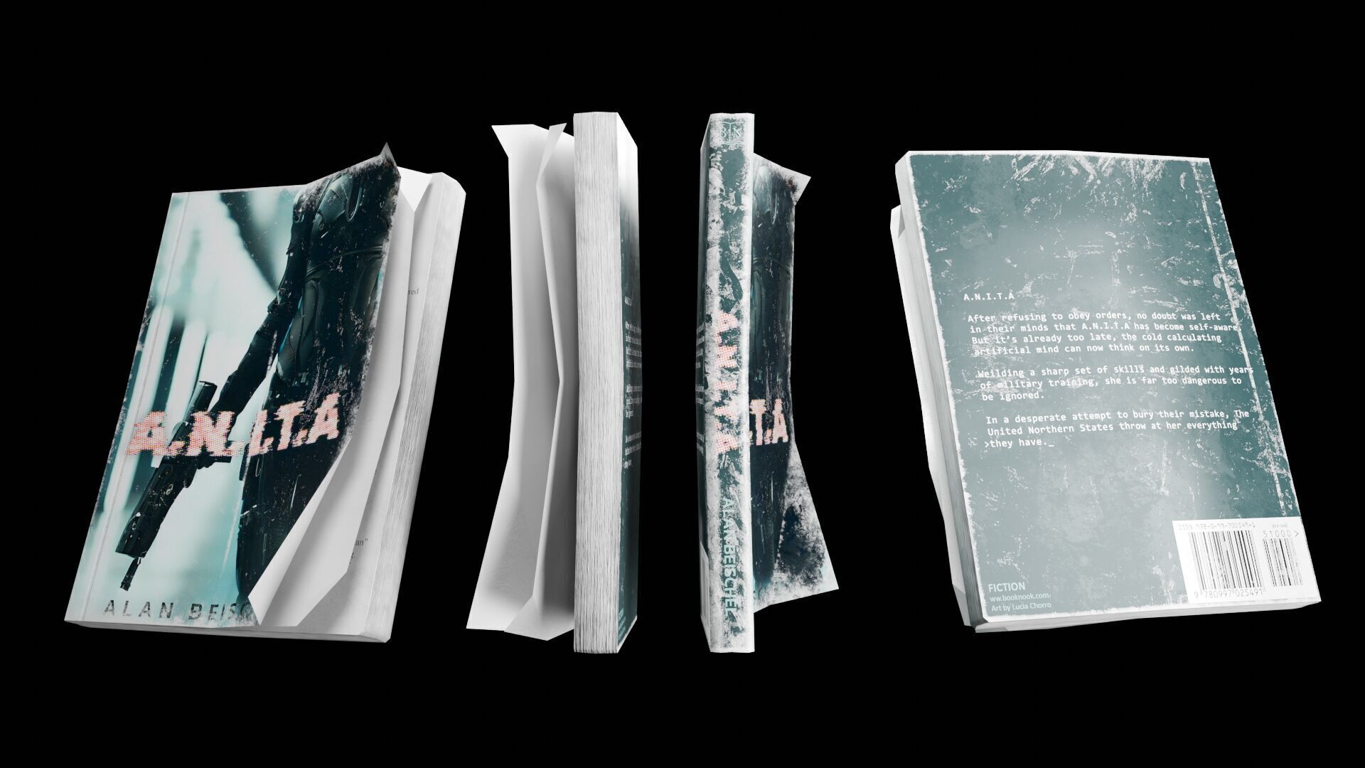 Book Set Low-poly 3D model_9