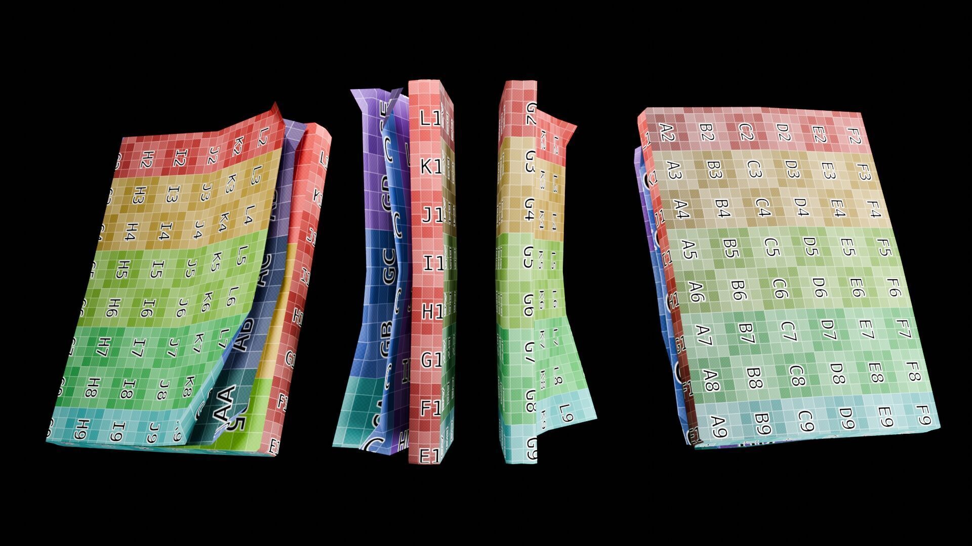 Book Set Low-poly 3D model_13