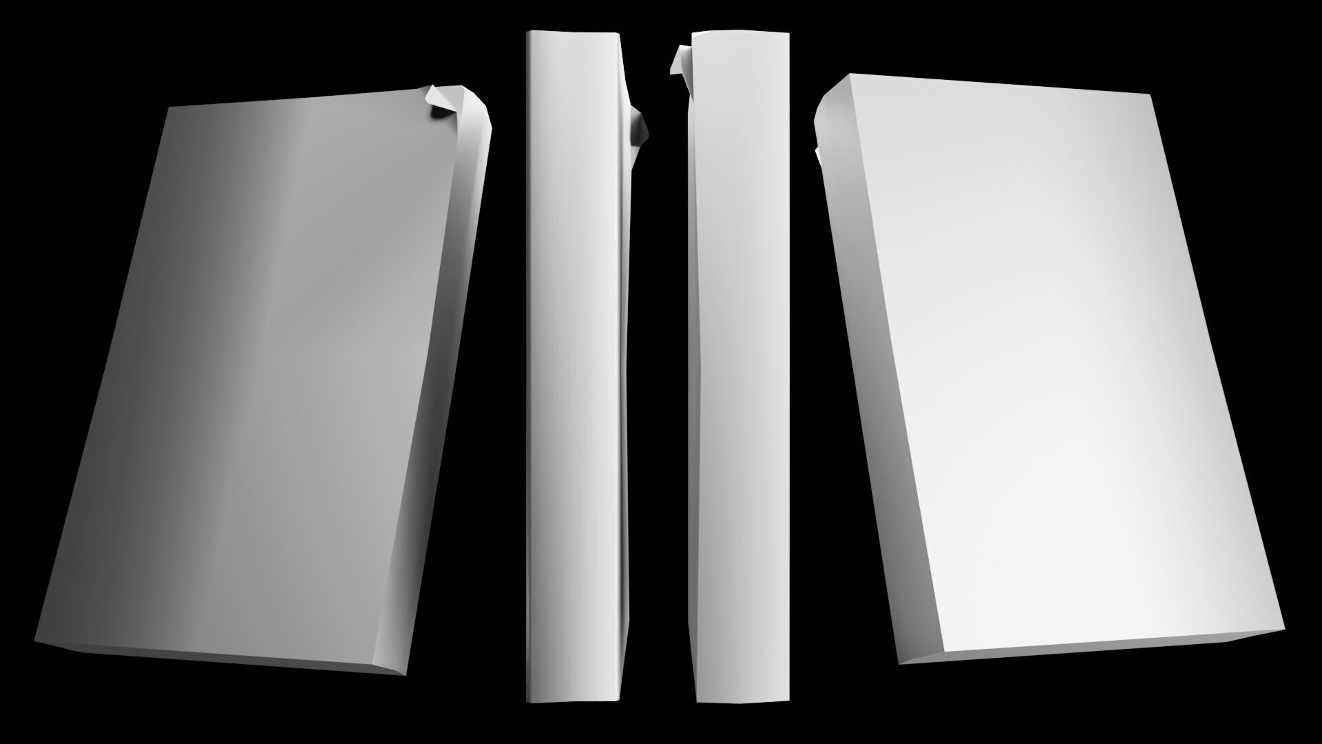 Book Set Low-poly 3D model_16