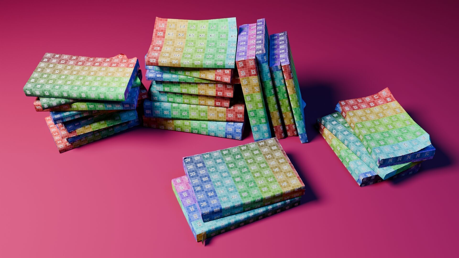 Book Set Low-poly 3D model_8