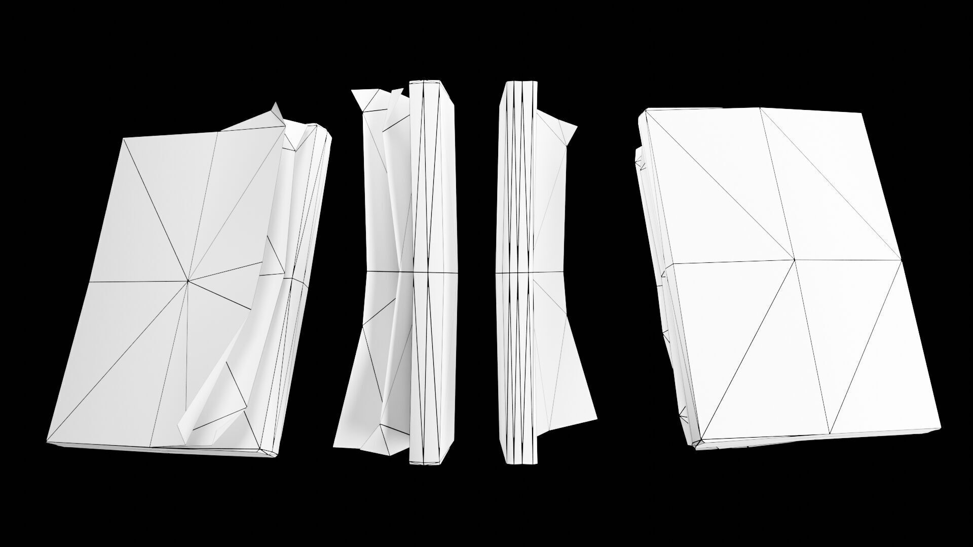 Book Set Low-poly 3D model_10