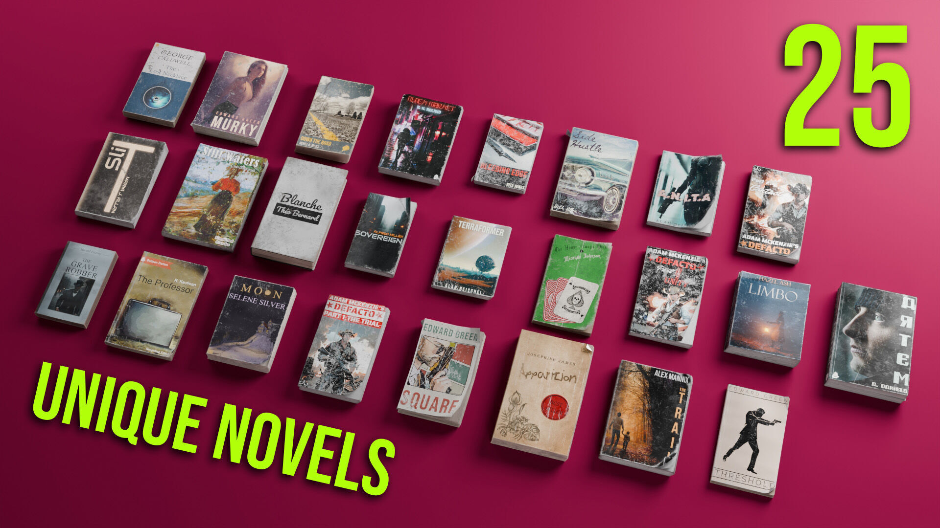 Book Set Low-poly 3D model_2