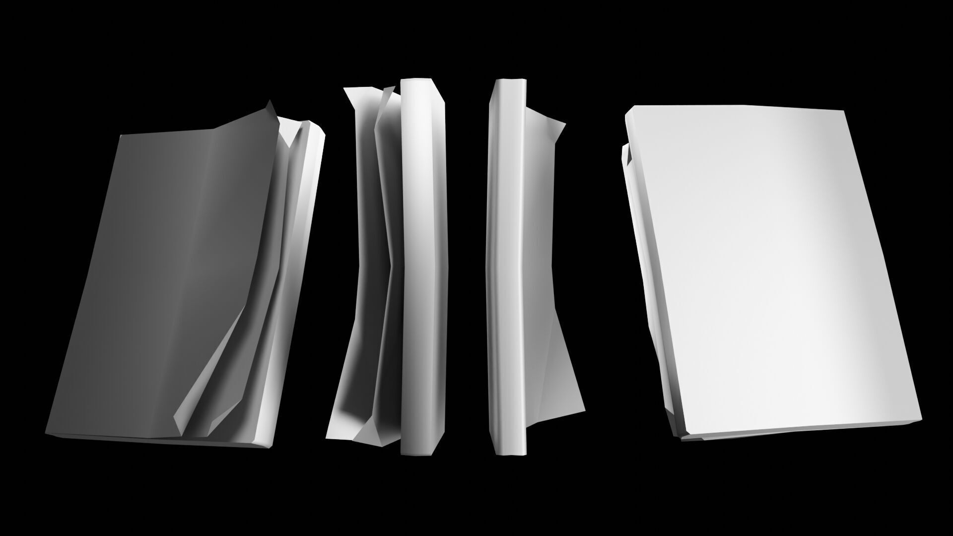 Book Set Low-poly 3D model_11