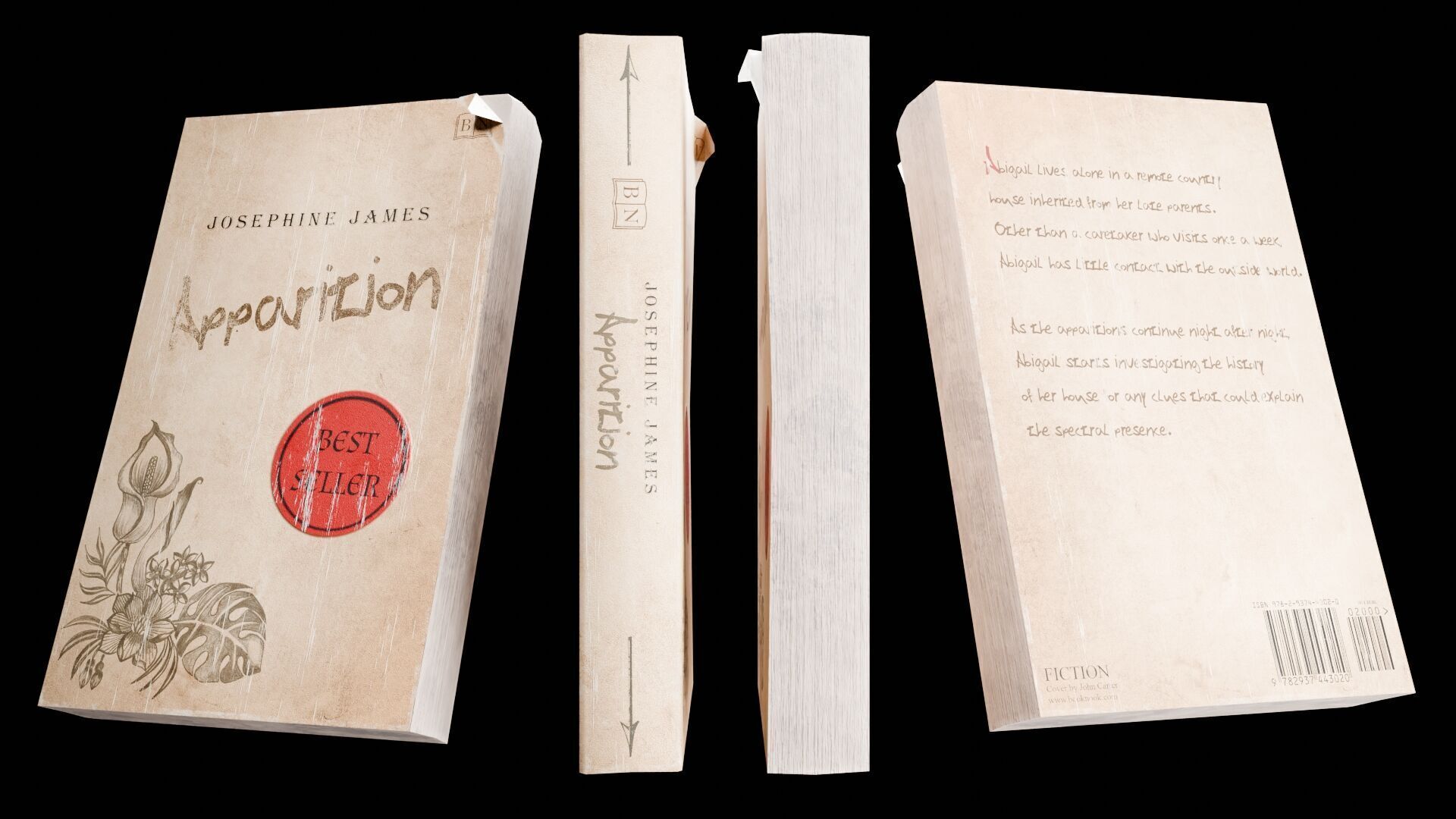 Book Set Low-poly 3D model_14