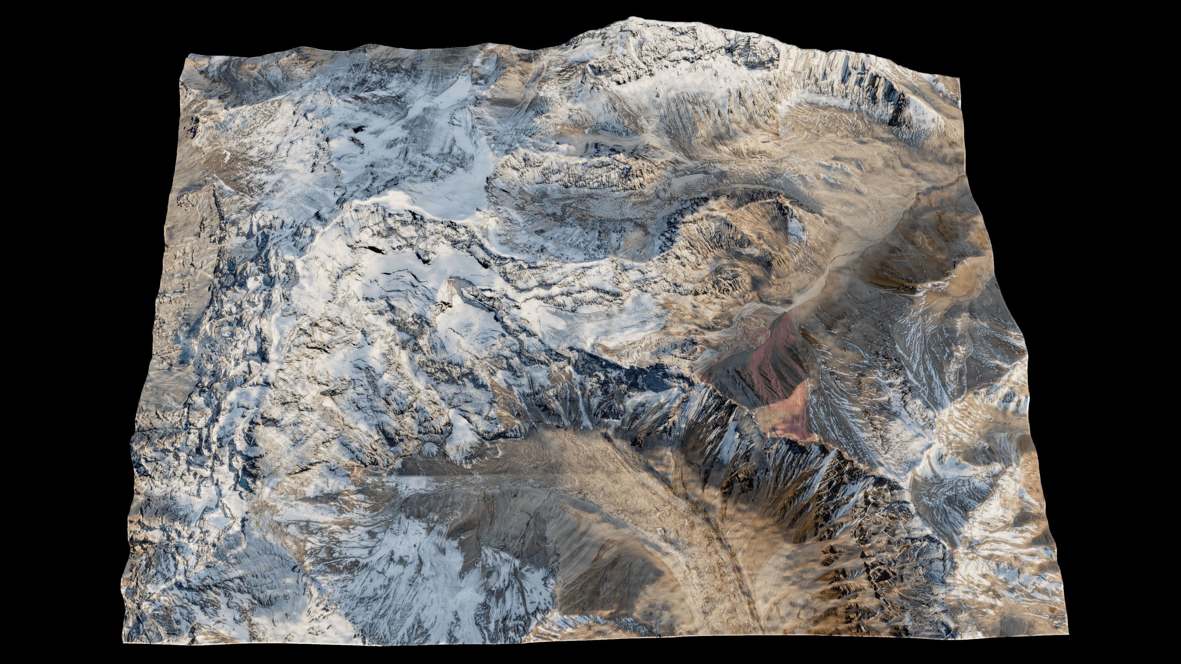 Aconcagua Mountain 3d model terrain 3D model_5