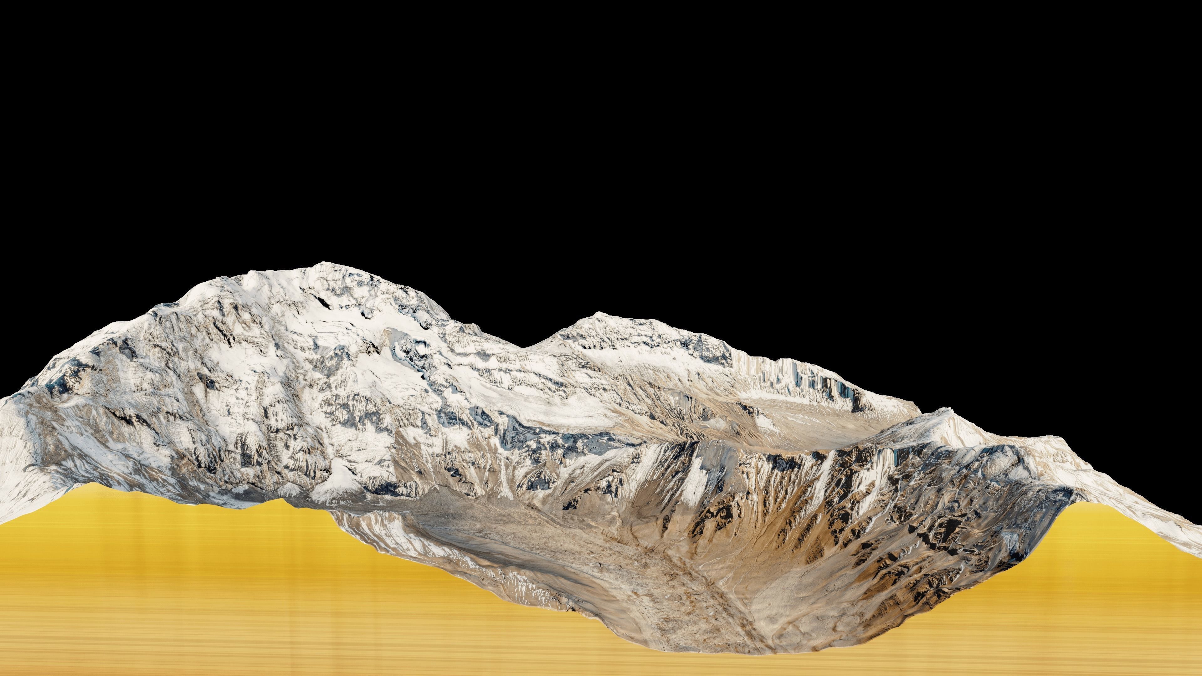 Aconcagua Mountain 3d model terrain 3D model_1