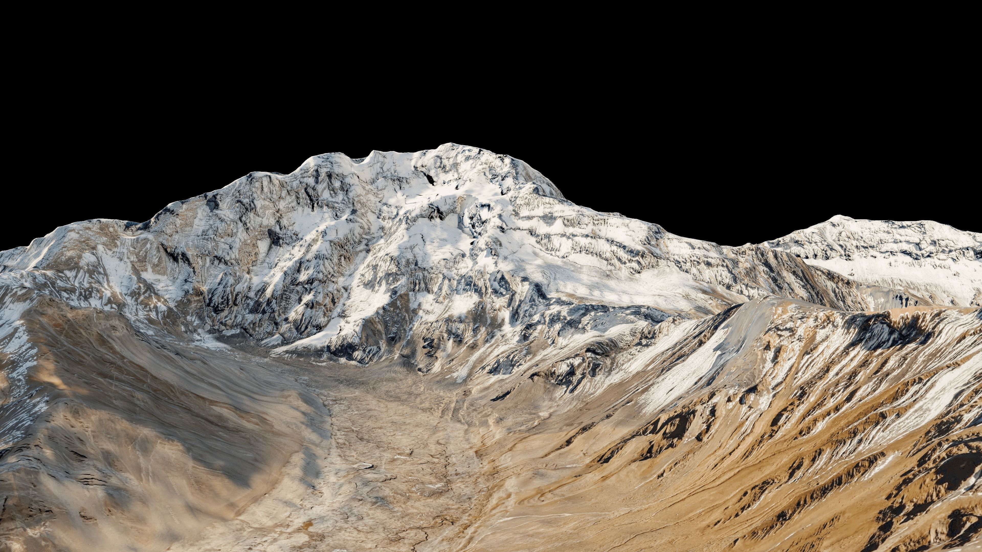 Aconcagua Mountain 3d model terrain 3D model_3