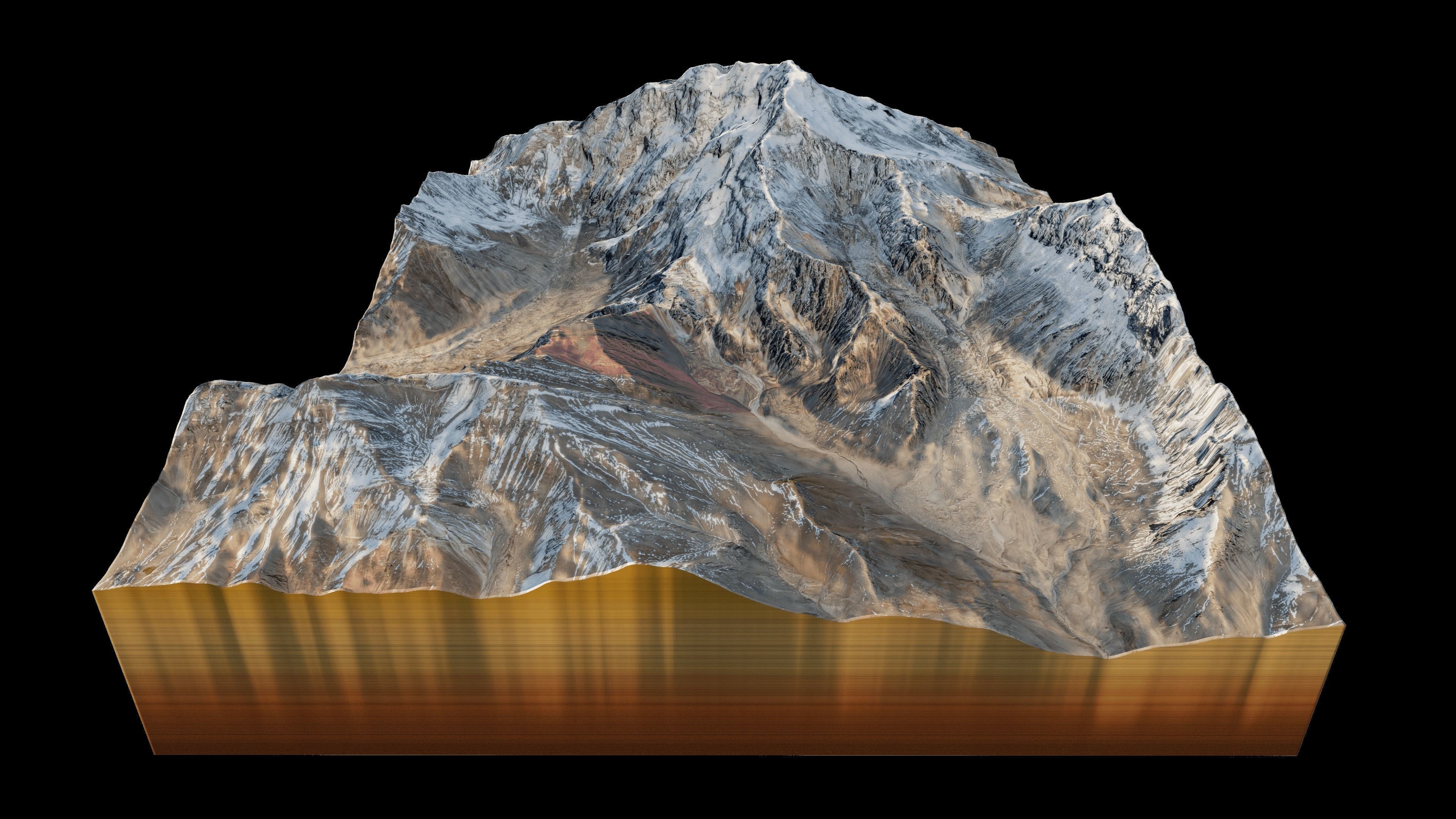 Aconcagua Mountain 3d model terrain 3D model_2