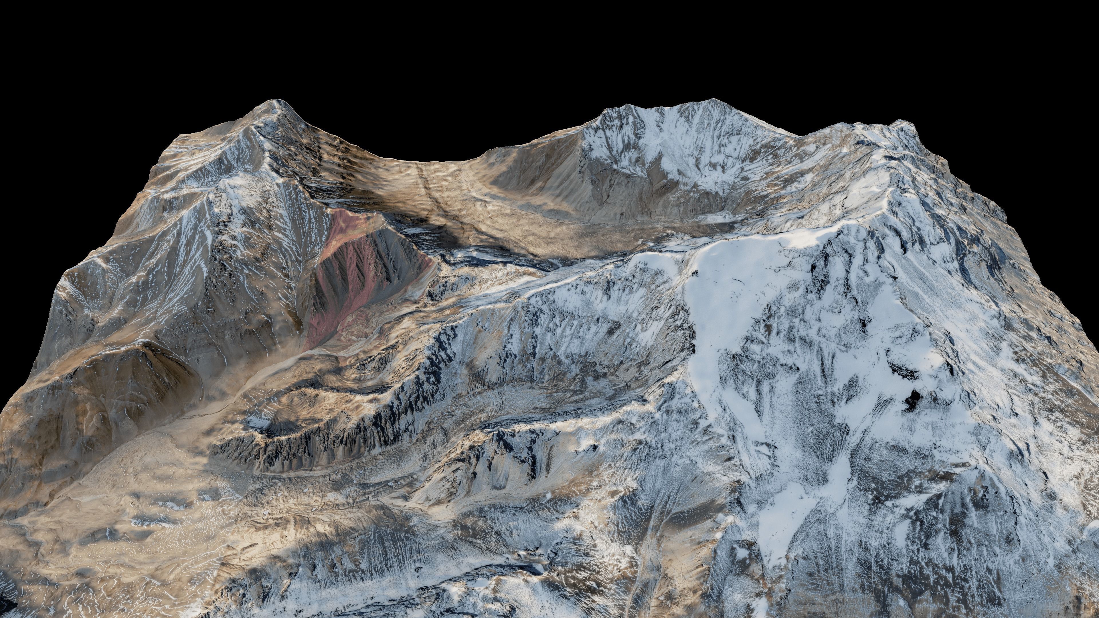 Aconcagua Mountain 3d model terrain 3D model_9