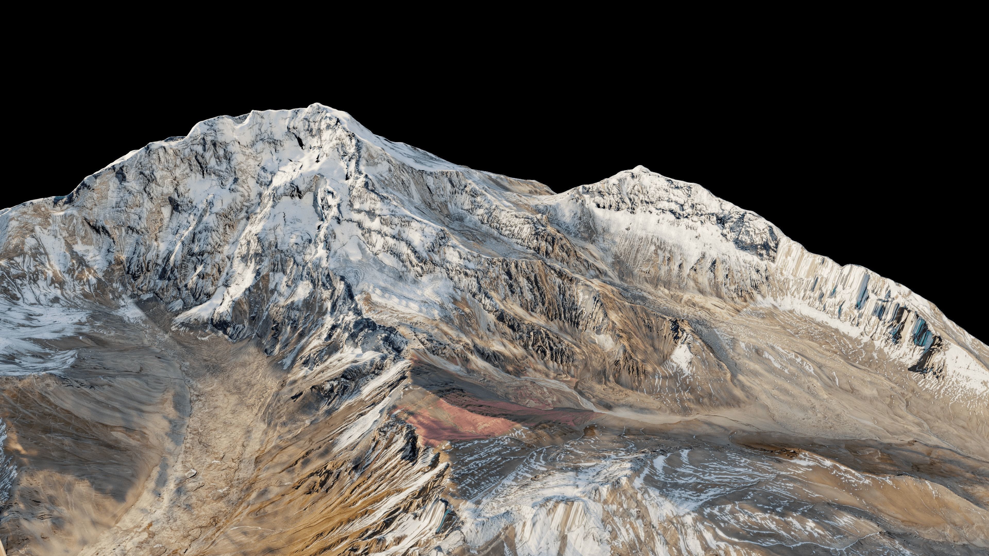Aconcagua Mountain 3d model terrain 3D model_10