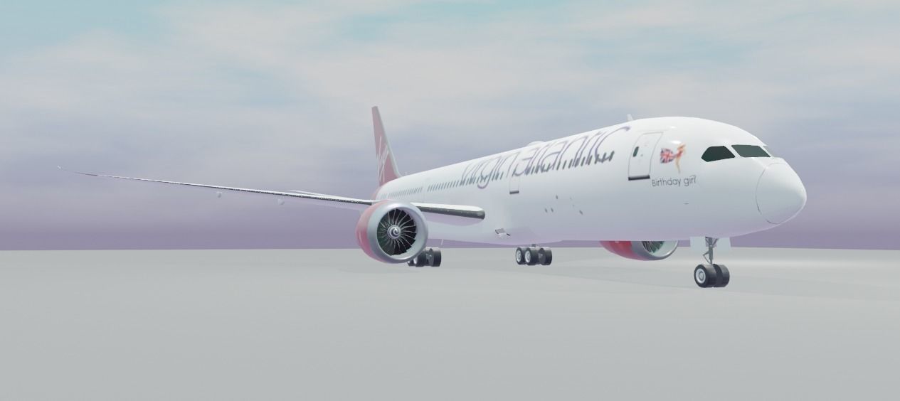 Virgin Atlantic Boeing 787-9 dreamliner  Low-poly 3D model_2