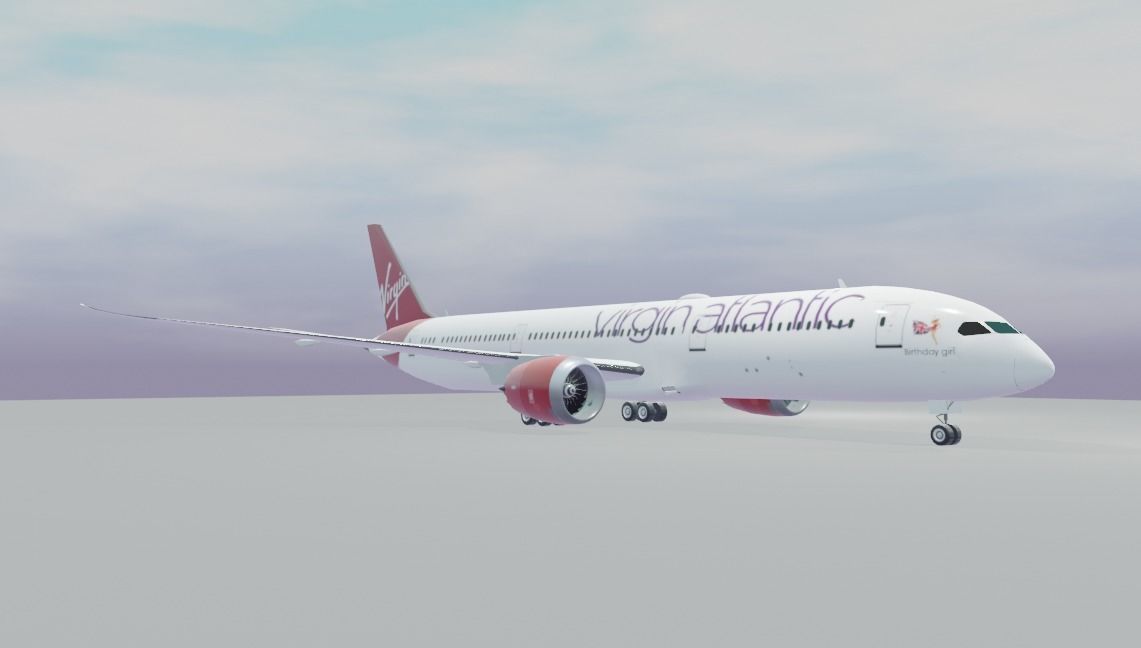 Virgin Atlantic Boeing 787-9 dreamliner  Low-poly 3D model_1