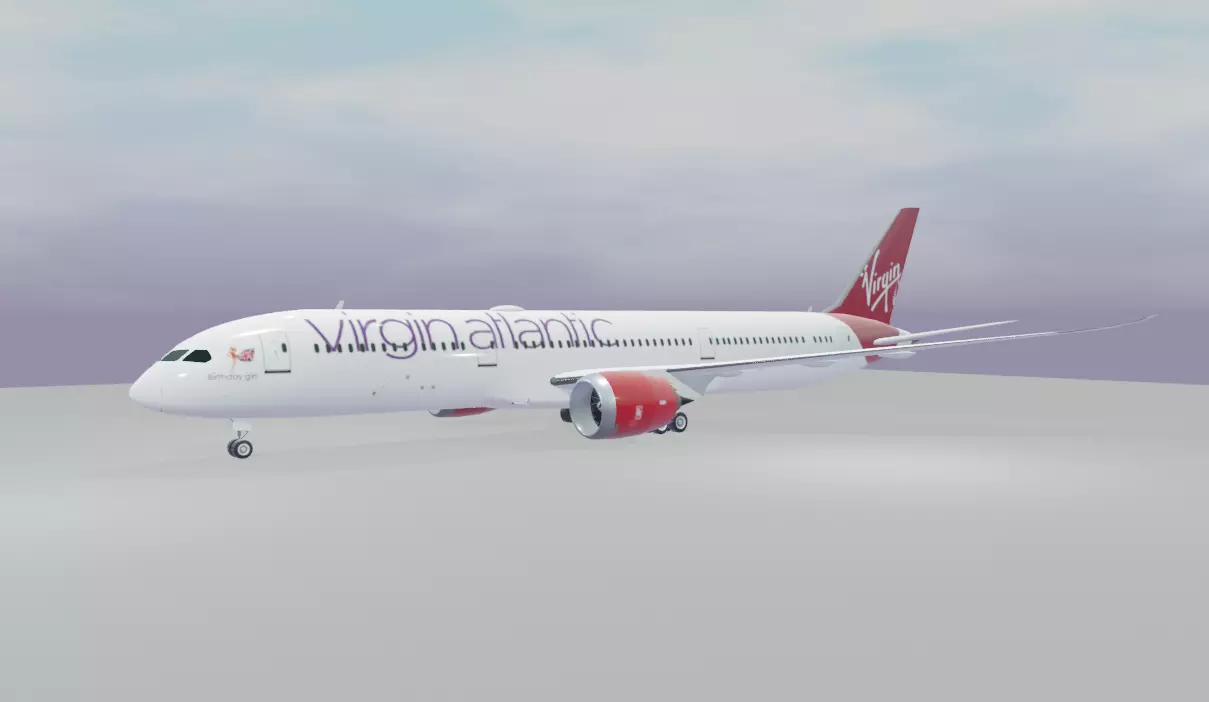 Virgin Atlantic Boeing 787-9 dreamliner  Low-poly 3D model_0