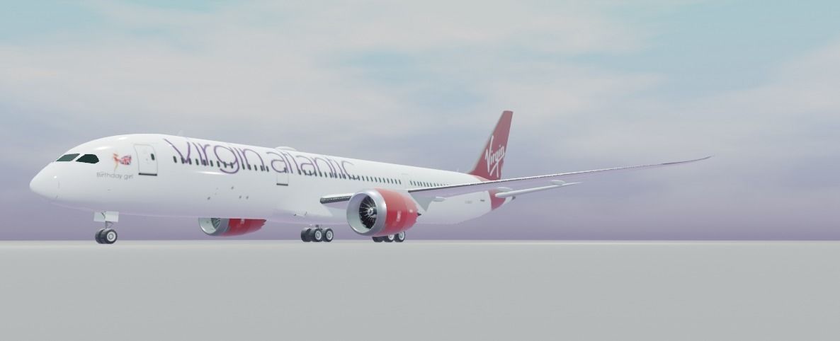Virgin Atlantic Boeing 787-9 dreamliner  Low-poly 3D model_3