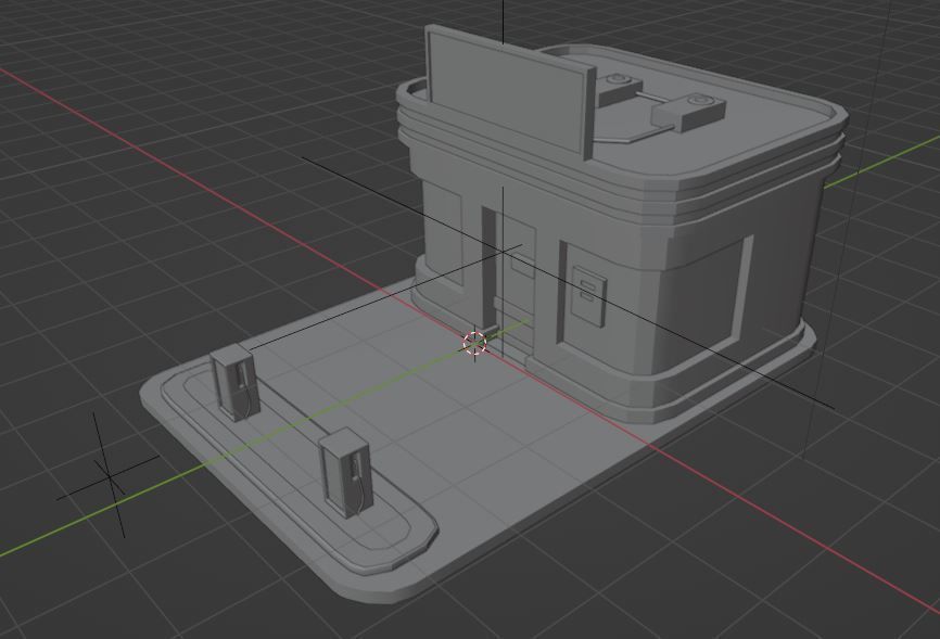 gas station Low-poly 3D model_7