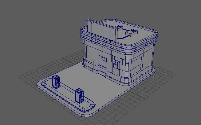 gas station Low-poly 3D model_8