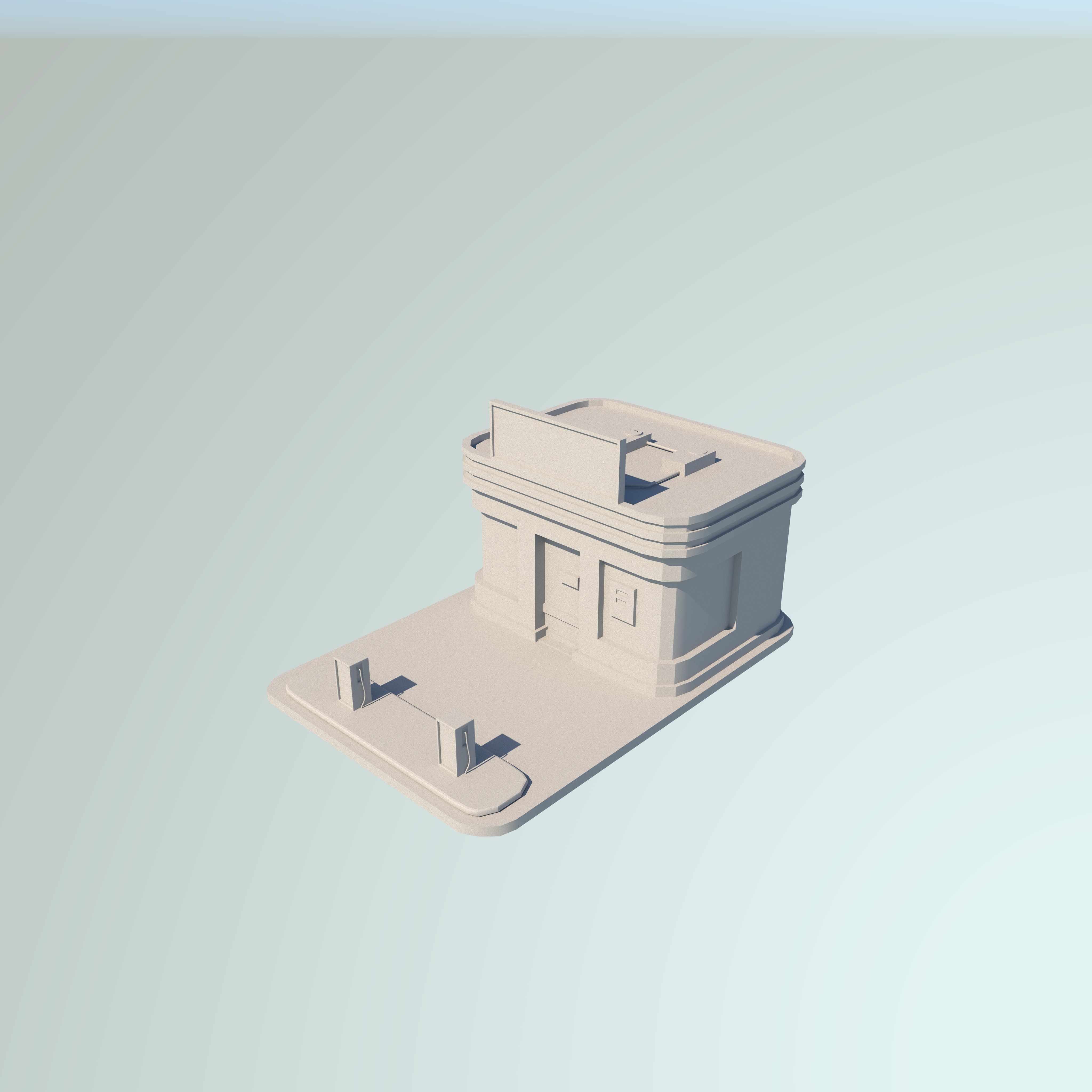 gas station Low-poly 3D model_6