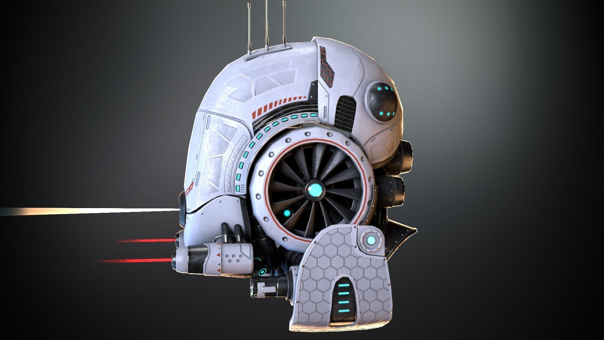 Sci-fi Drone 03 Low-poly 3D model_14