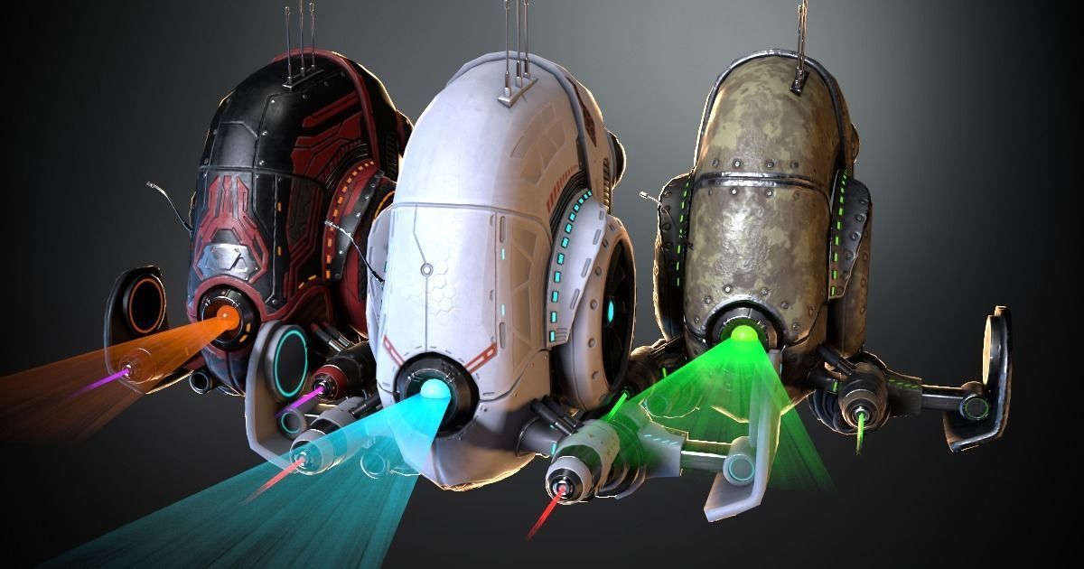 Sci-fi Drone 03 Low-poly 3D model_20