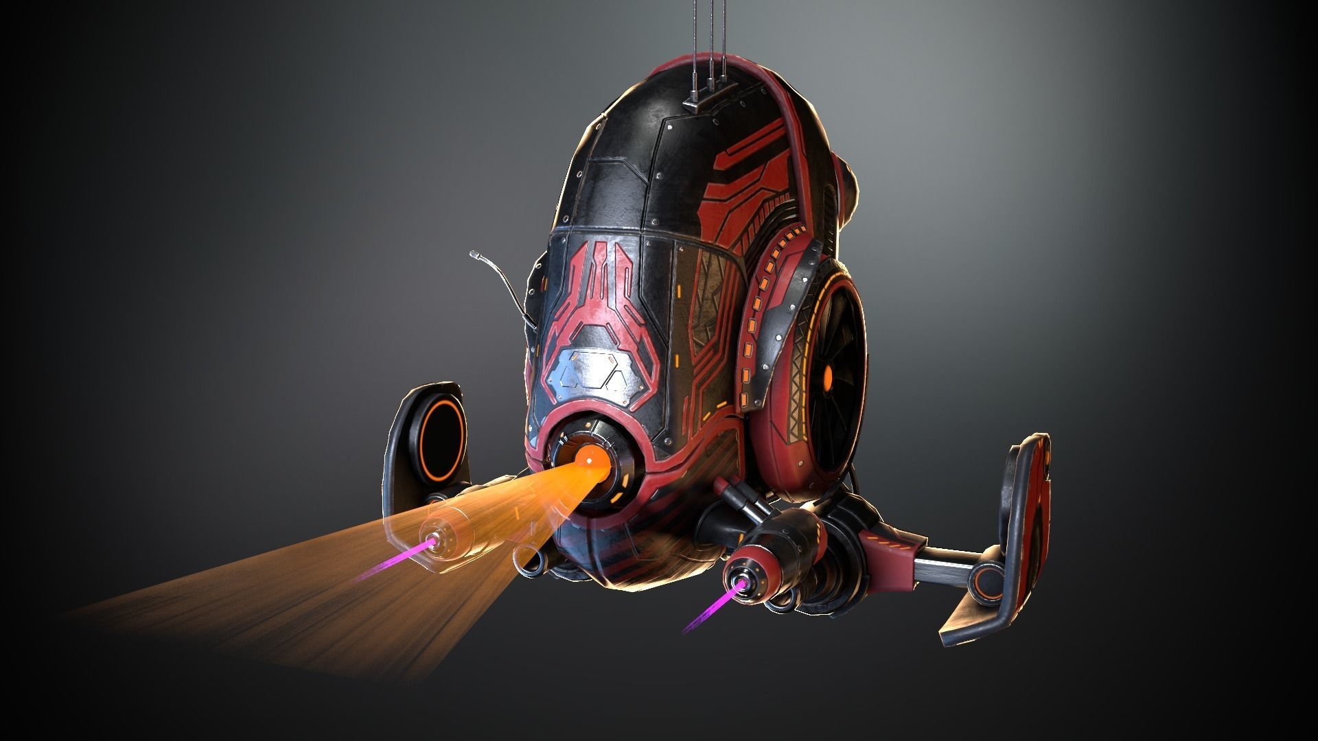 Sci-fi Drone 03 Low-poly 3D model_4