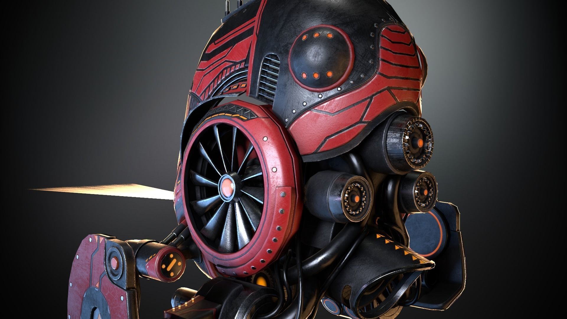 Sci-fi Drone 03 Low-poly 3D model_11