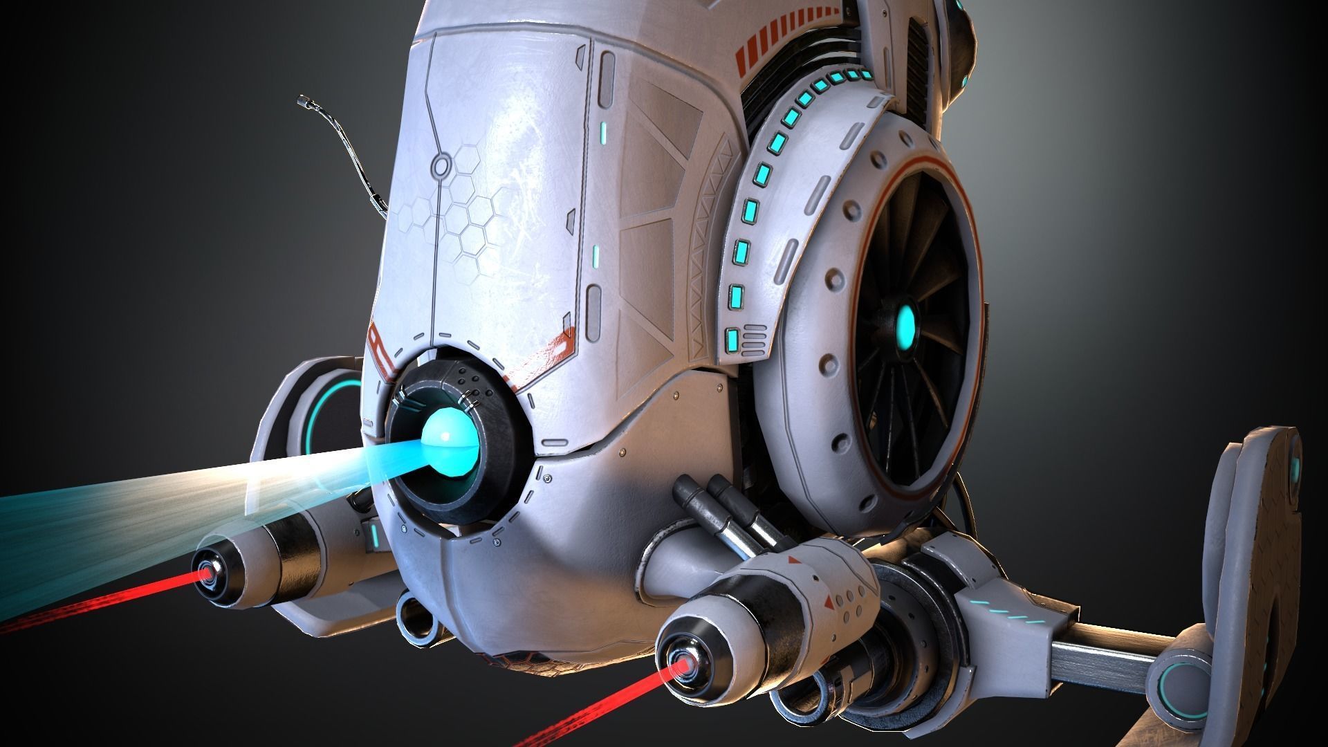 Sci-fi Drone 03 Low-poly 3D model_9