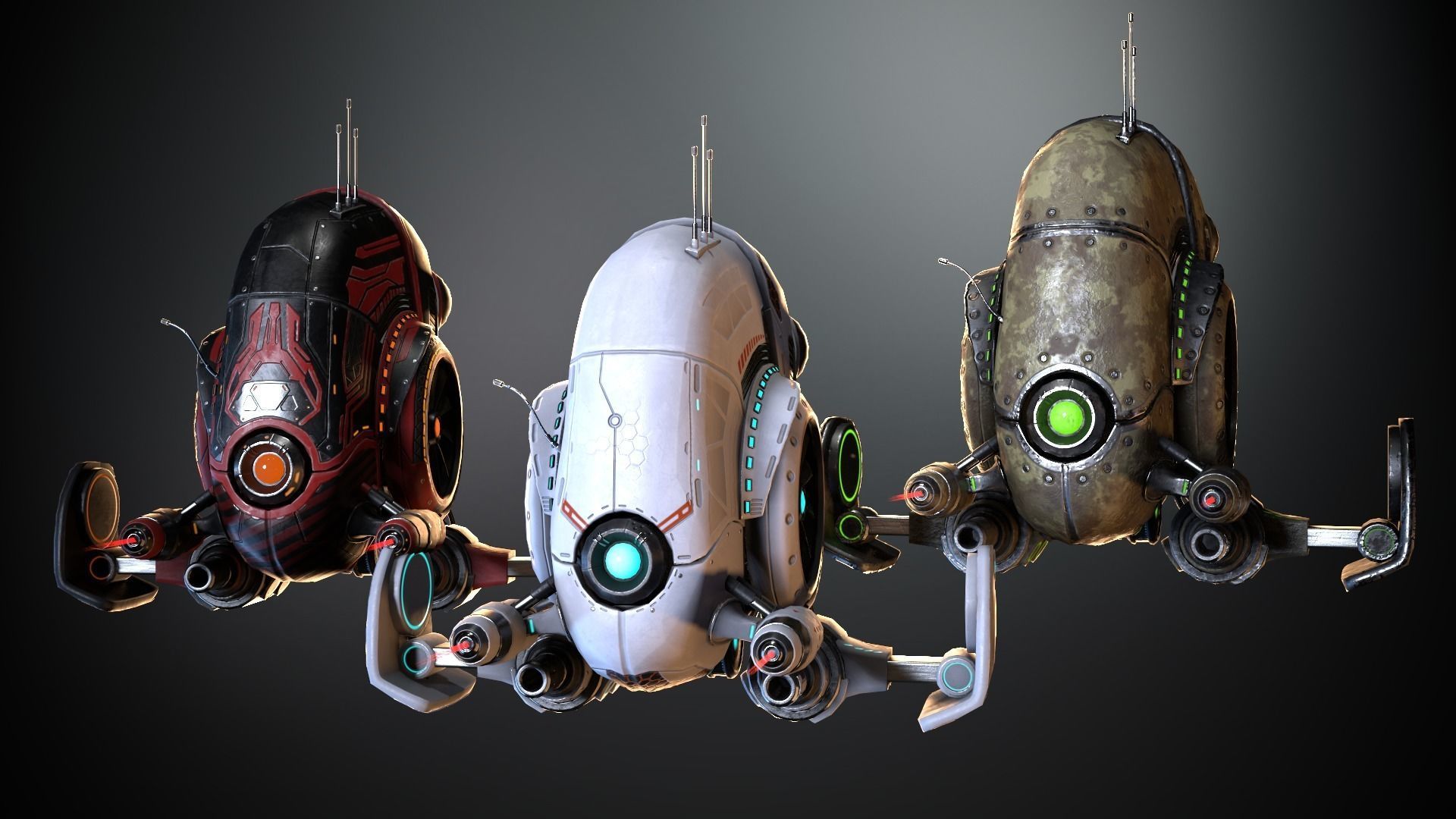 Sci-fi Drone 03 Low-poly 3D model_3