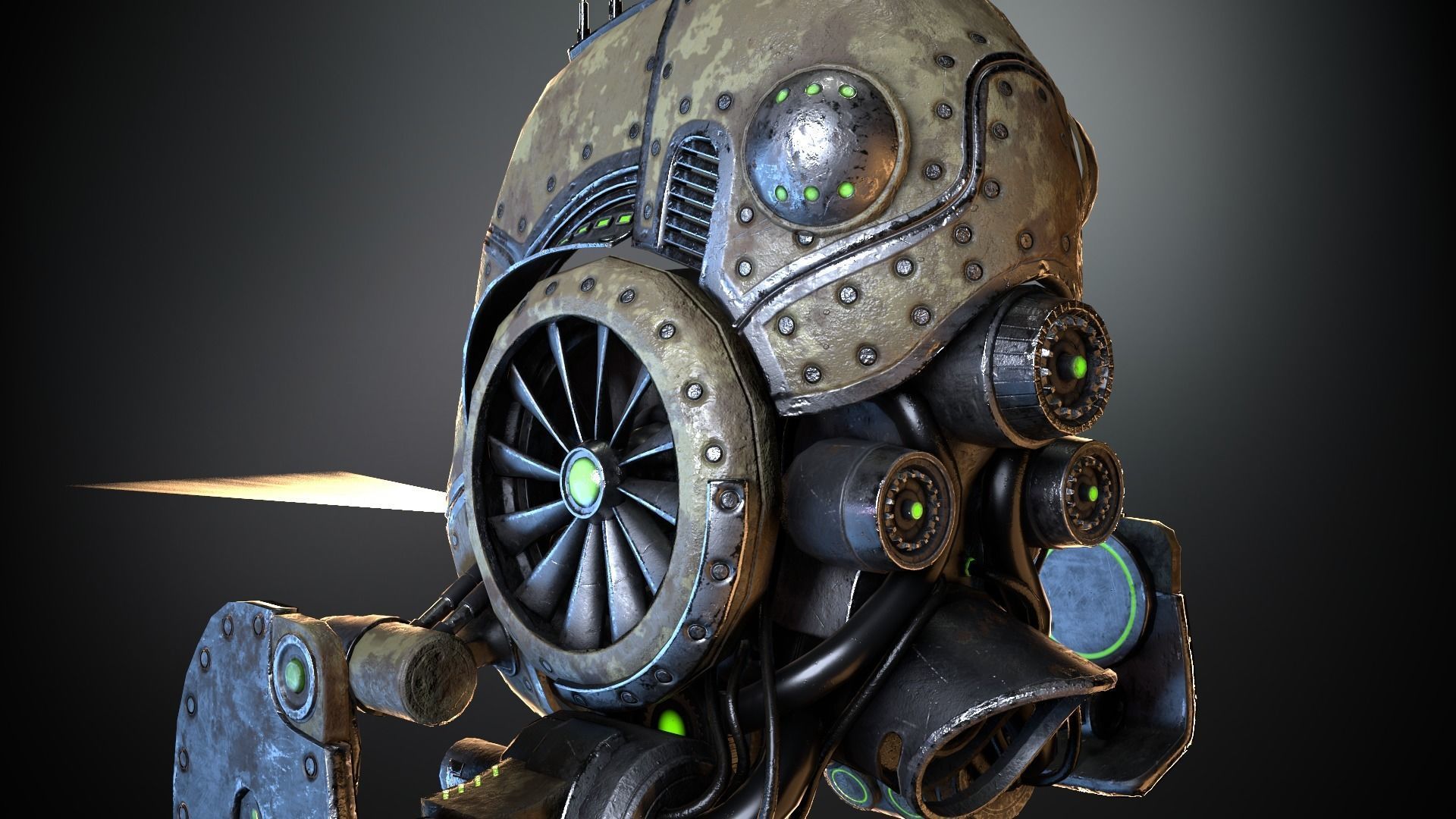 Sci-fi Drone 03 Low-poly 3D model_10