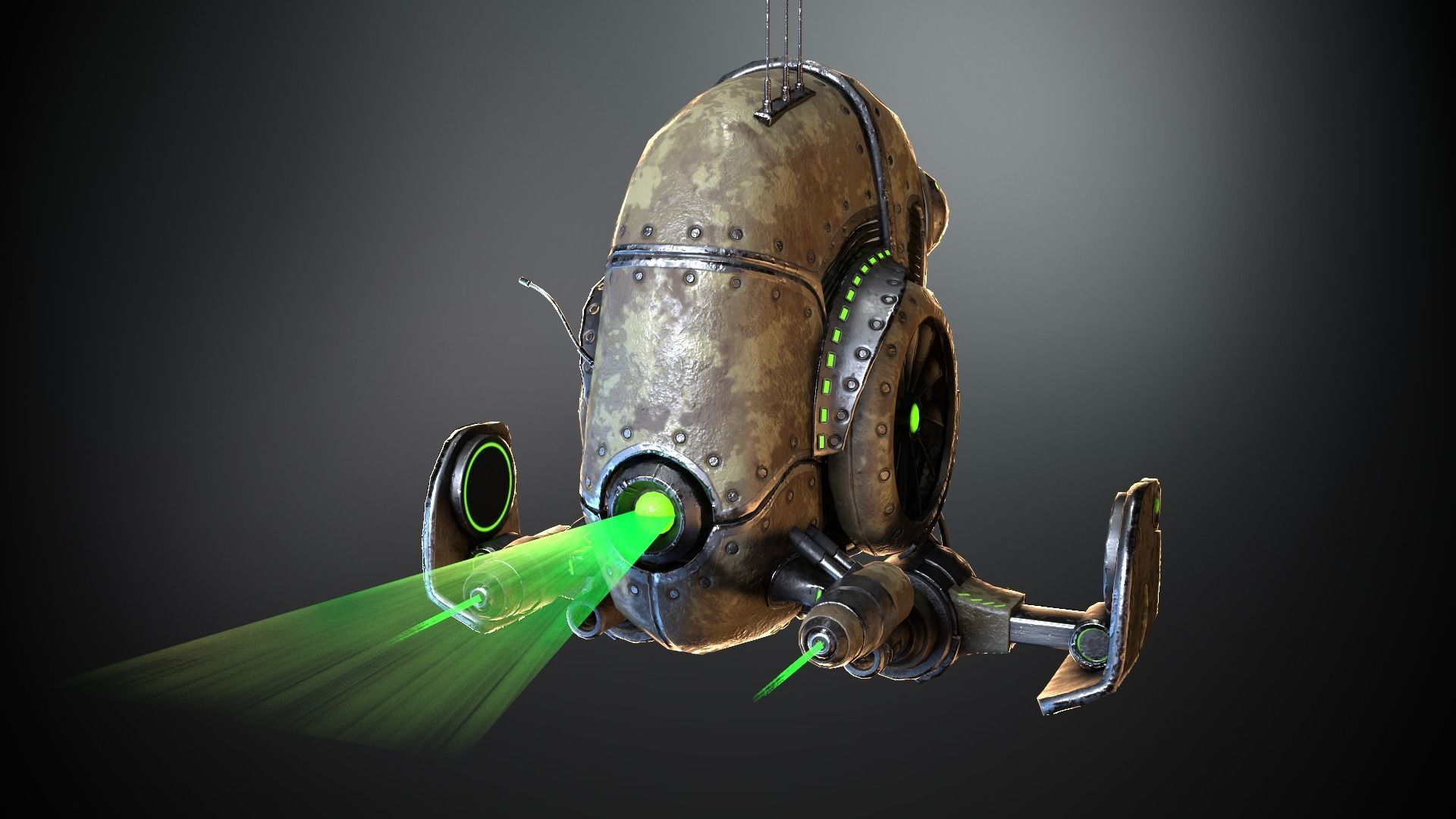 Sci-fi Drone 03 Low-poly 3D model_5
