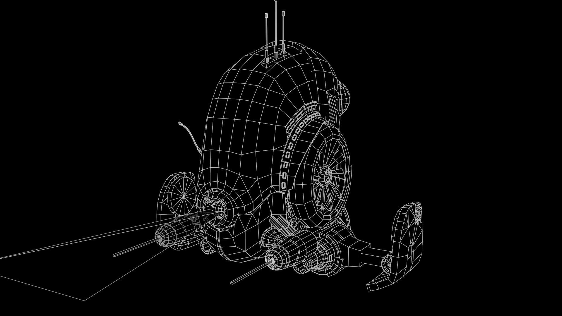Sci-fi Drone 03 Low-poly 3D model_21