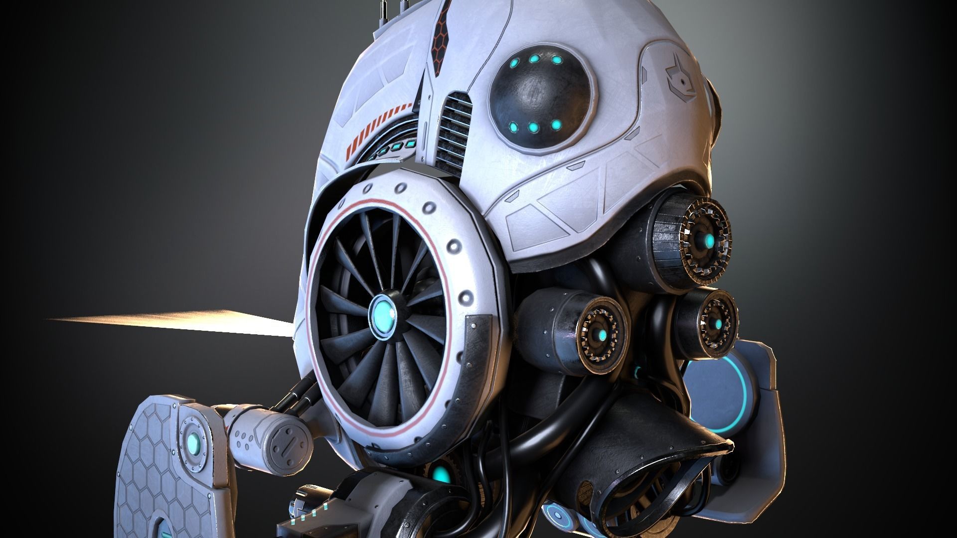 Sci-fi Drone 03 Low-poly 3D model_8