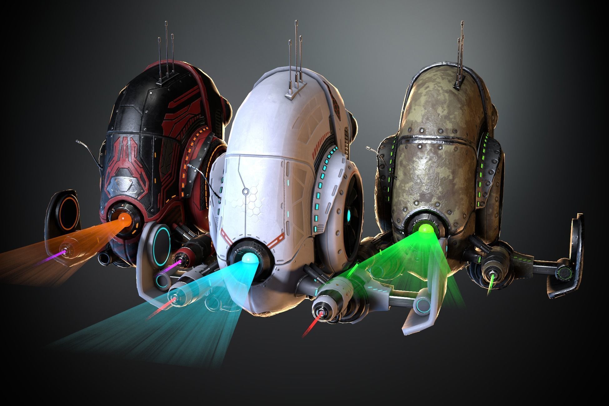 Sci-fi Drone 03 Low-poly 3D model_19