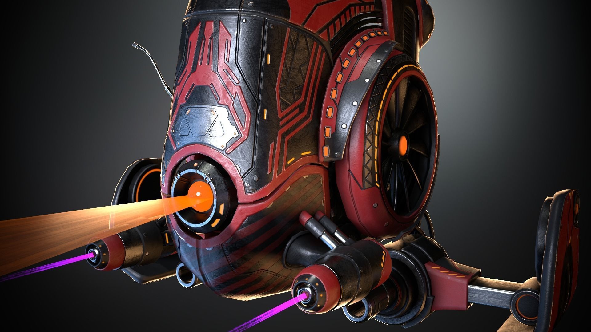 Sci-fi Drone 03 Low-poly 3D model_6