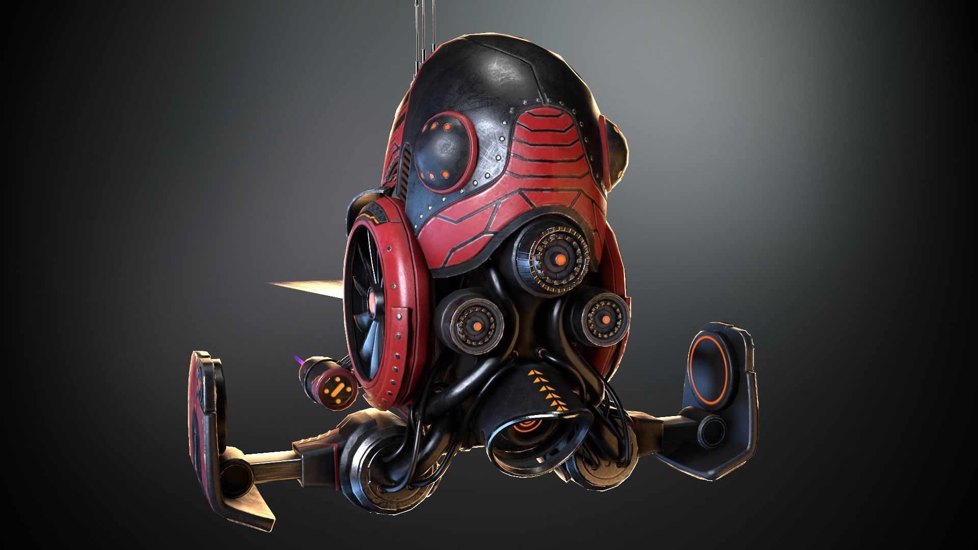 Sci-fi Drone 03 Low-poly 3D model_17