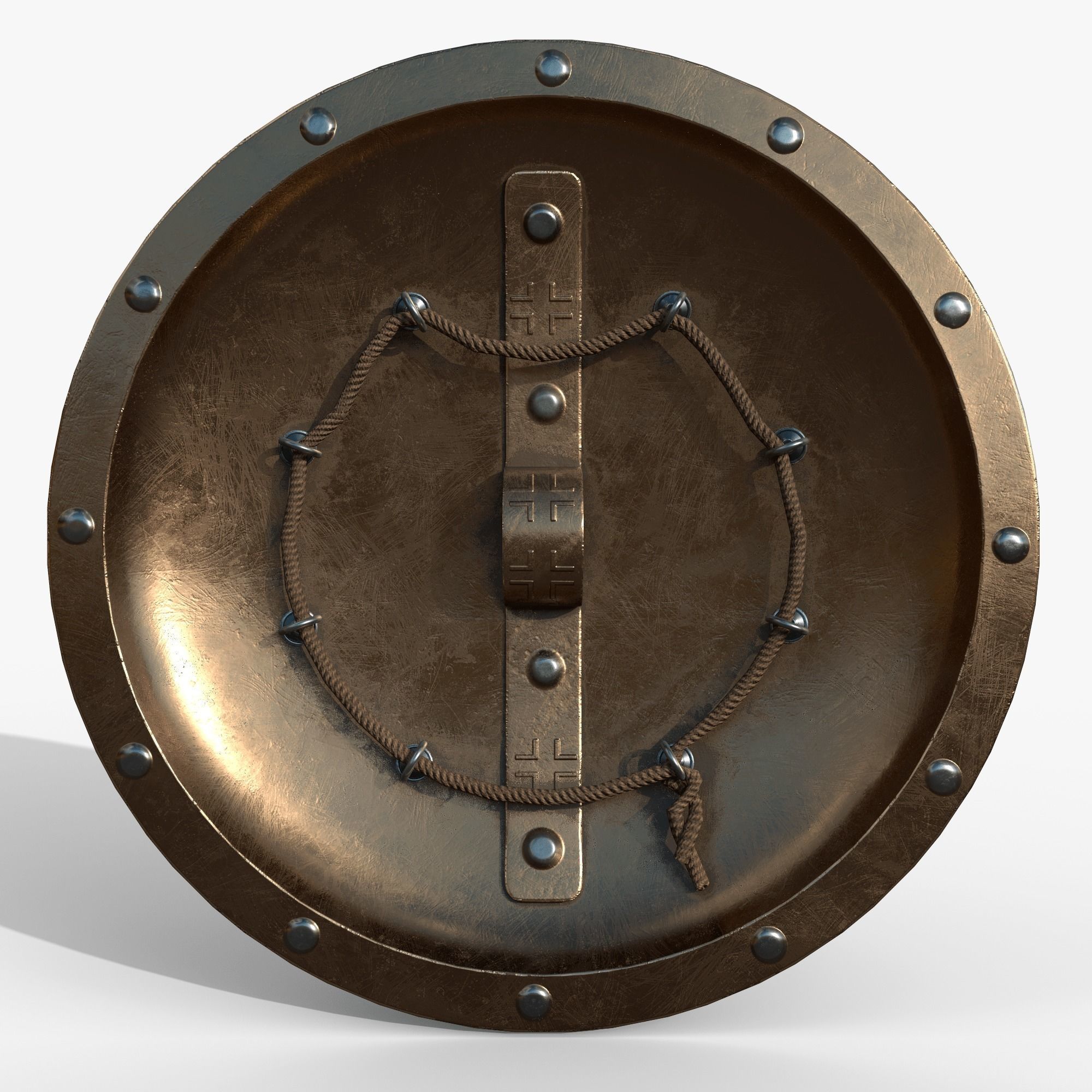 Spartan shield Low-poly 3D model_1