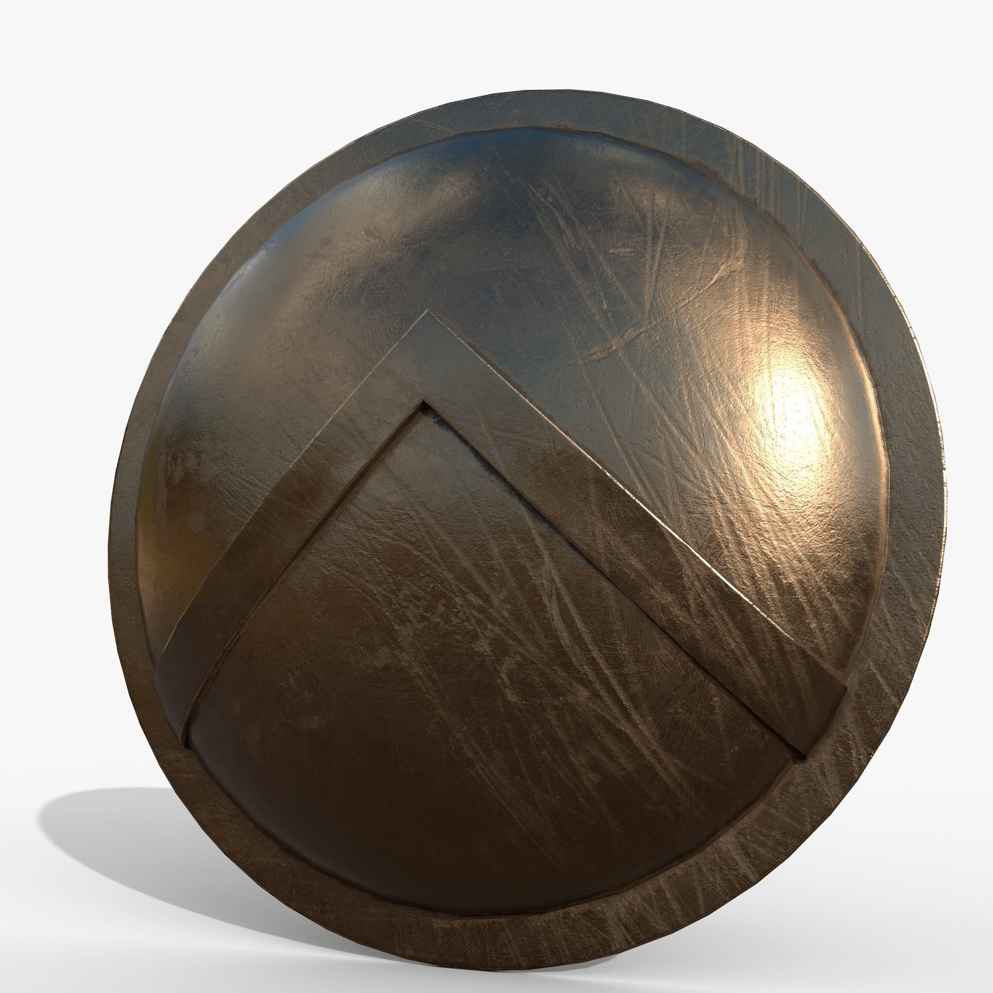 Spartan shield Low-poly 3D model_5