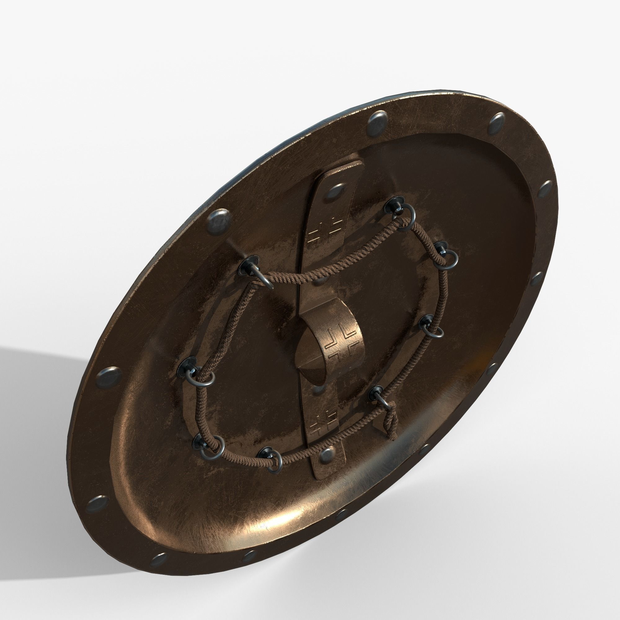 Spartan shield Low-poly 3D model_6