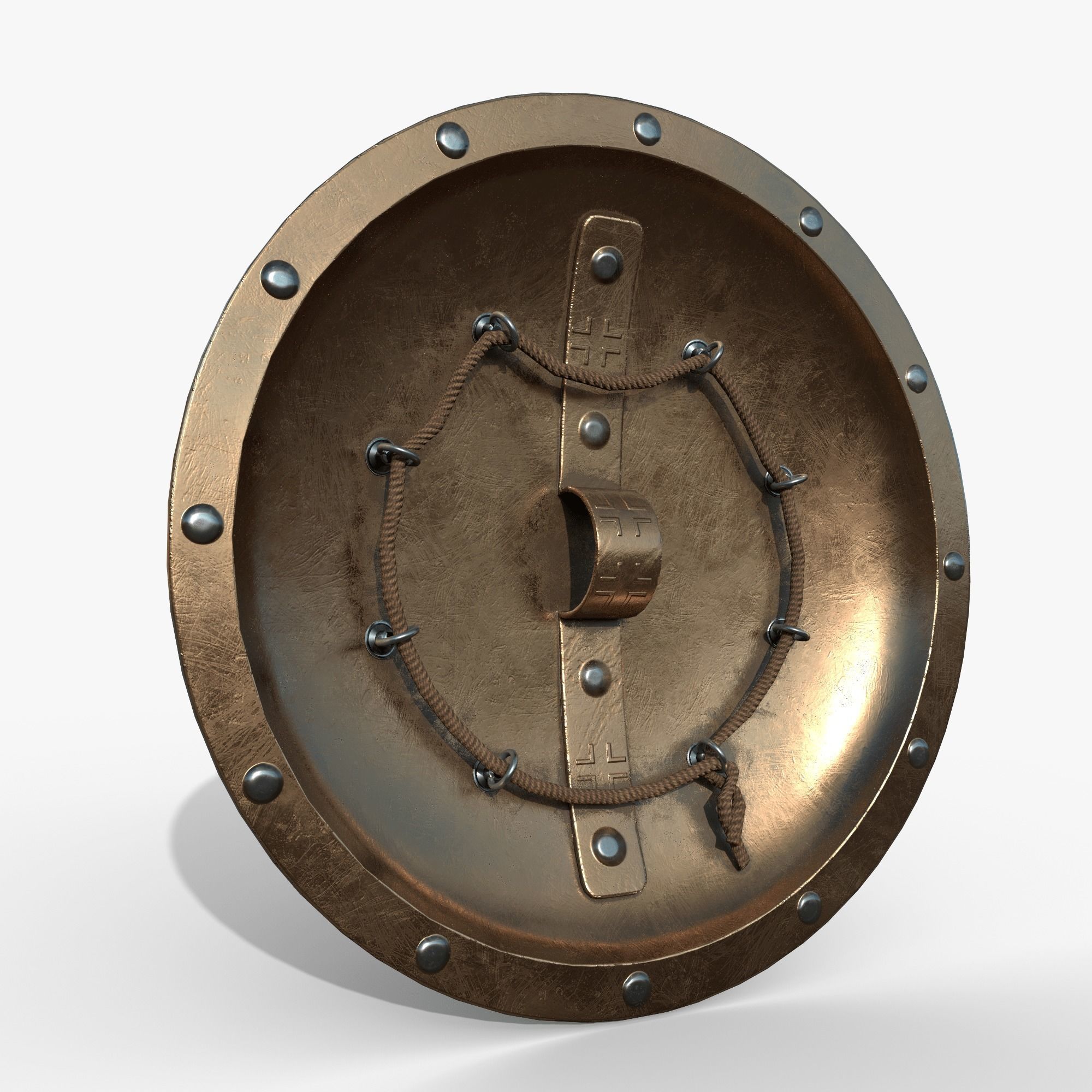 Spartan shield Low-poly 3D model_3