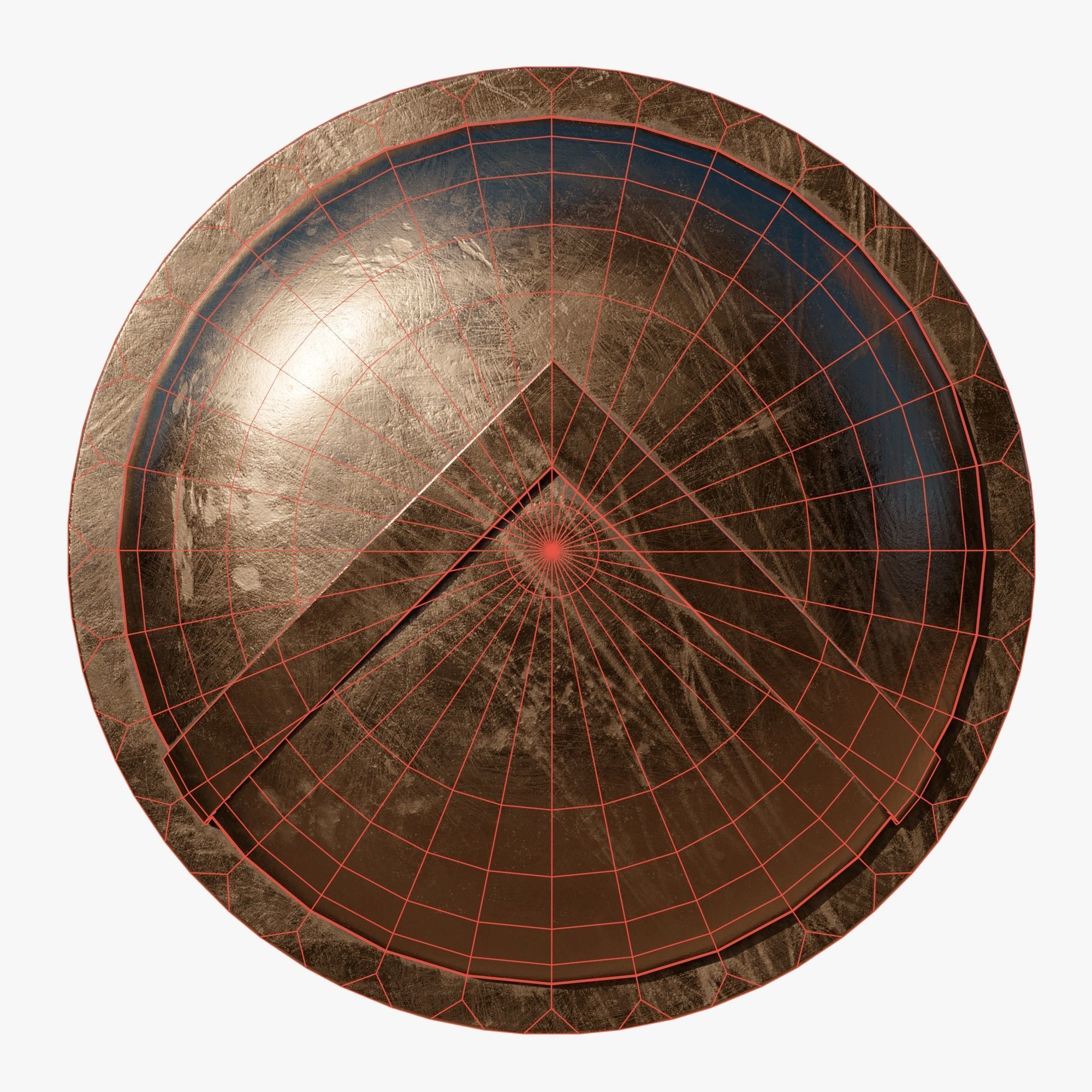 Spartan shield Low-poly 3D model_8