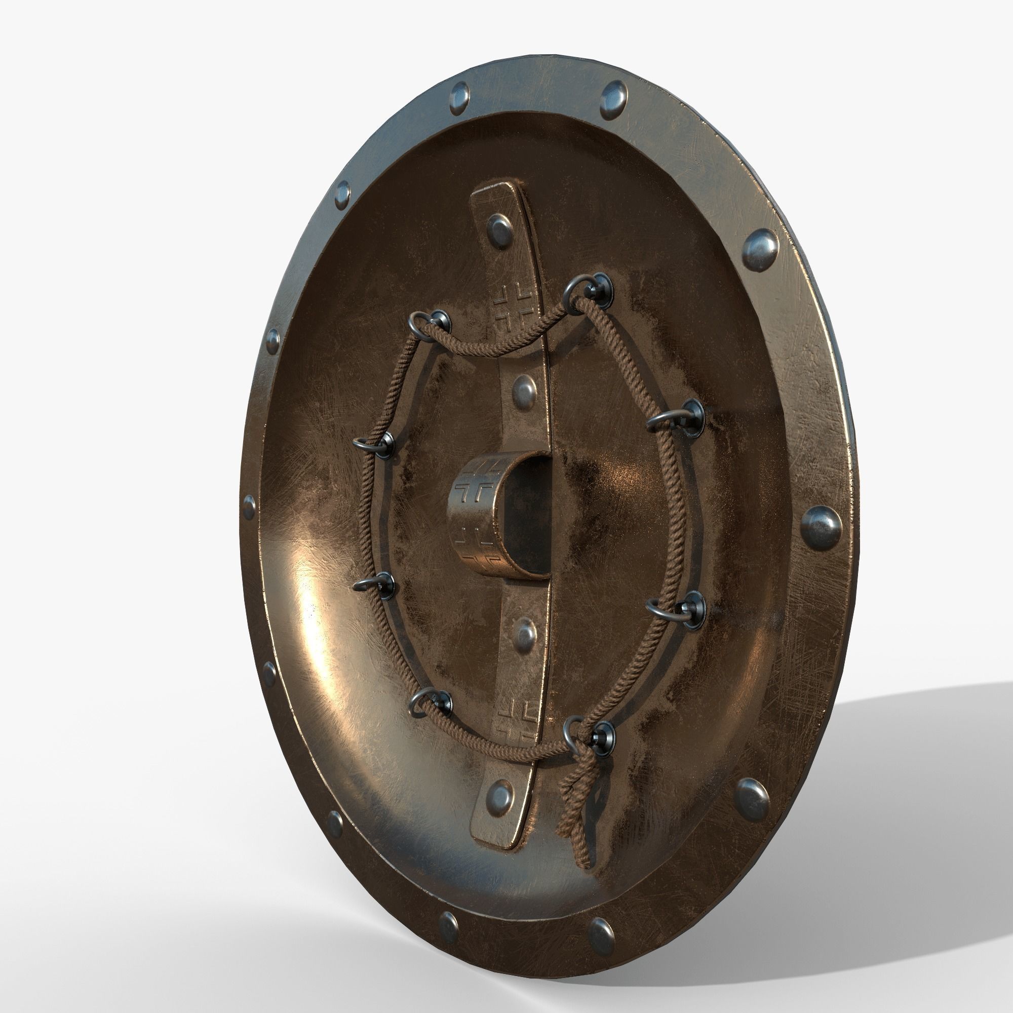 Spartan shield Low-poly 3D model_2