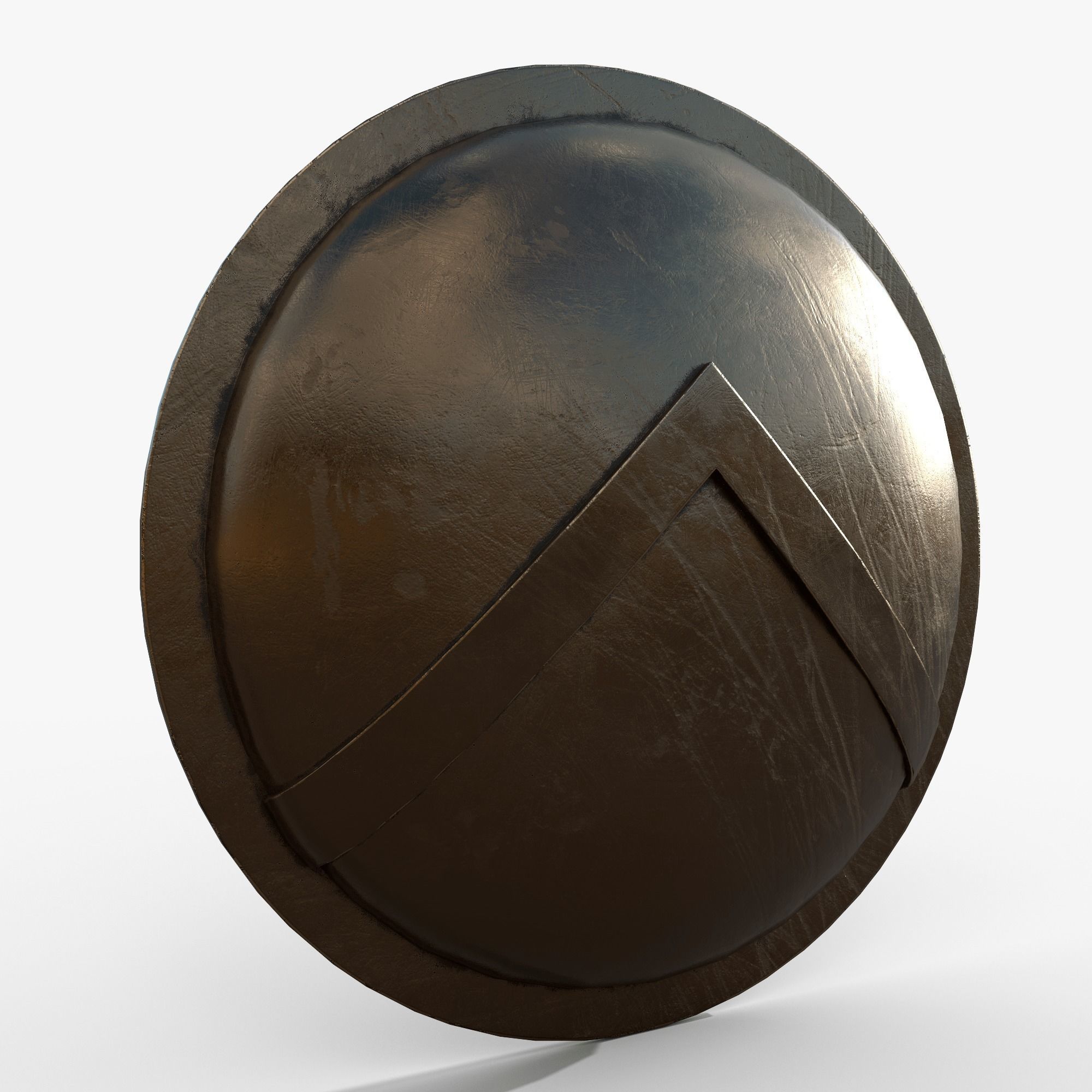 Spartan shield Low-poly 3D model_4